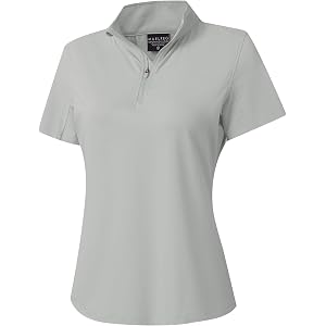 M MAELREG Womens 1/4 Zip Pullover Short Sleeve Performance Quick Dry Mock Neck UPF 50+ Moisture Wicking Workout Tennis Top