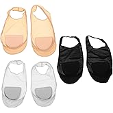 DOITOOL 3 Pairs Half Palm Socks for Heels Women No Show Low Cut Ice Silk Socks with Anti-Slip Silicone Grip Breathable Cooling Heelless Socks for Mules Yoga and Daily Wear