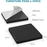 OSDUE 45 Pcs Non Slip Furniture Pads Floor Protectors 5cm Self Adhesive view 2