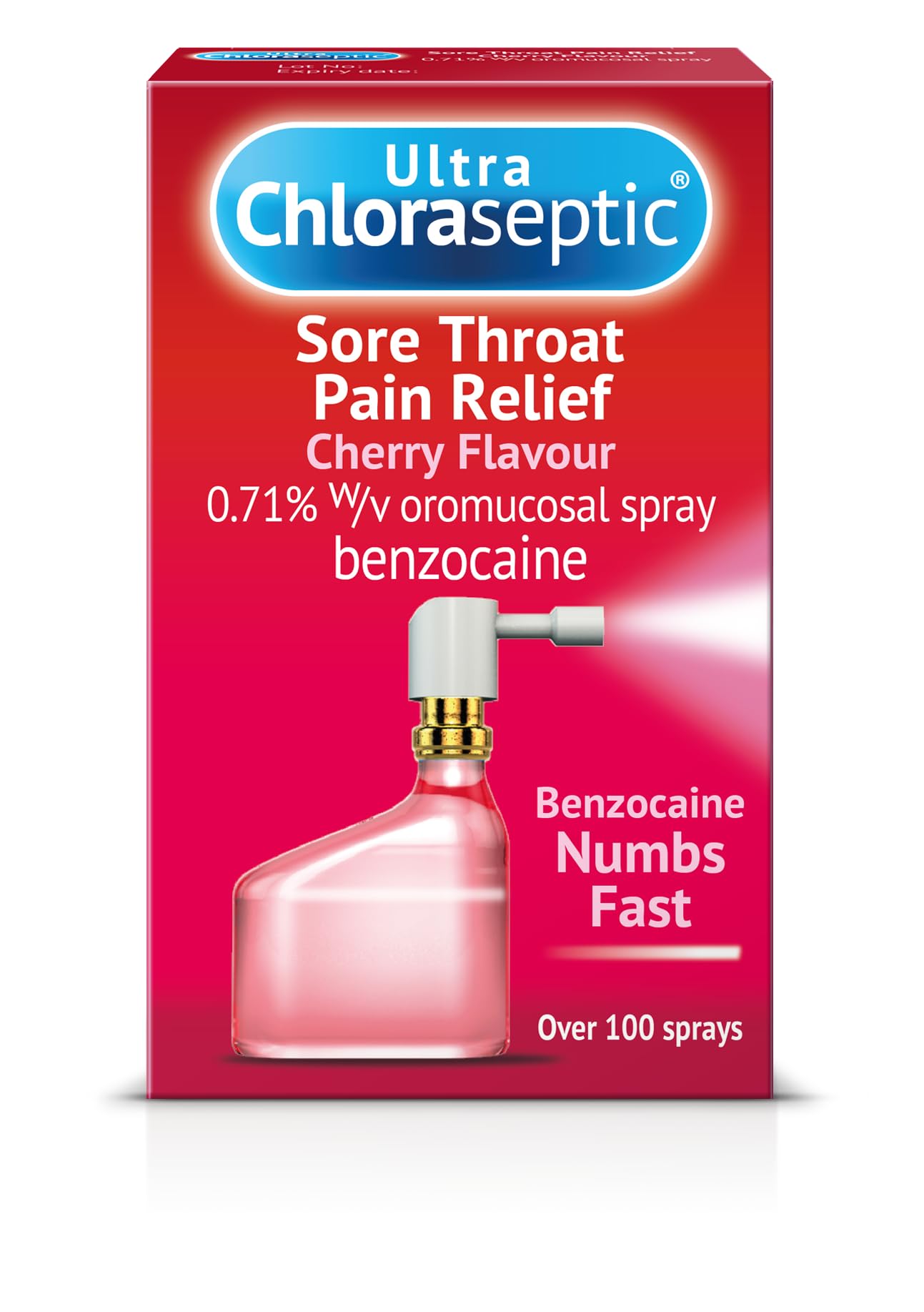 Ultra Chloraseptic Anaesthetic Throat Spray, Cherry Flavour, Fast Acting Relief for Sore Throat Pain, 15 ml (Pack of 1)