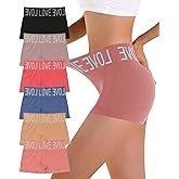 Yuesmzz Boy Shorts Underwear for Women High Waisted Polyamide Panties Stretch Briefs 6 Pack