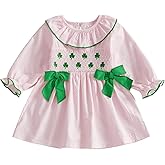 Toddler Baby Girl St Patricks Day Outfit Infant Lucky Girl Smocked Dress Vintage Princess Dresses Cute Spring Clothes