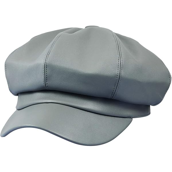CHJIEXDEC 8-teilige Newsboy Cap Damen - Vintage Gatsby Mütze In PU Leder Look
