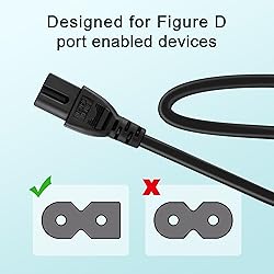SLLEA 6ft AC Power Cord Cable Plug Compatible with