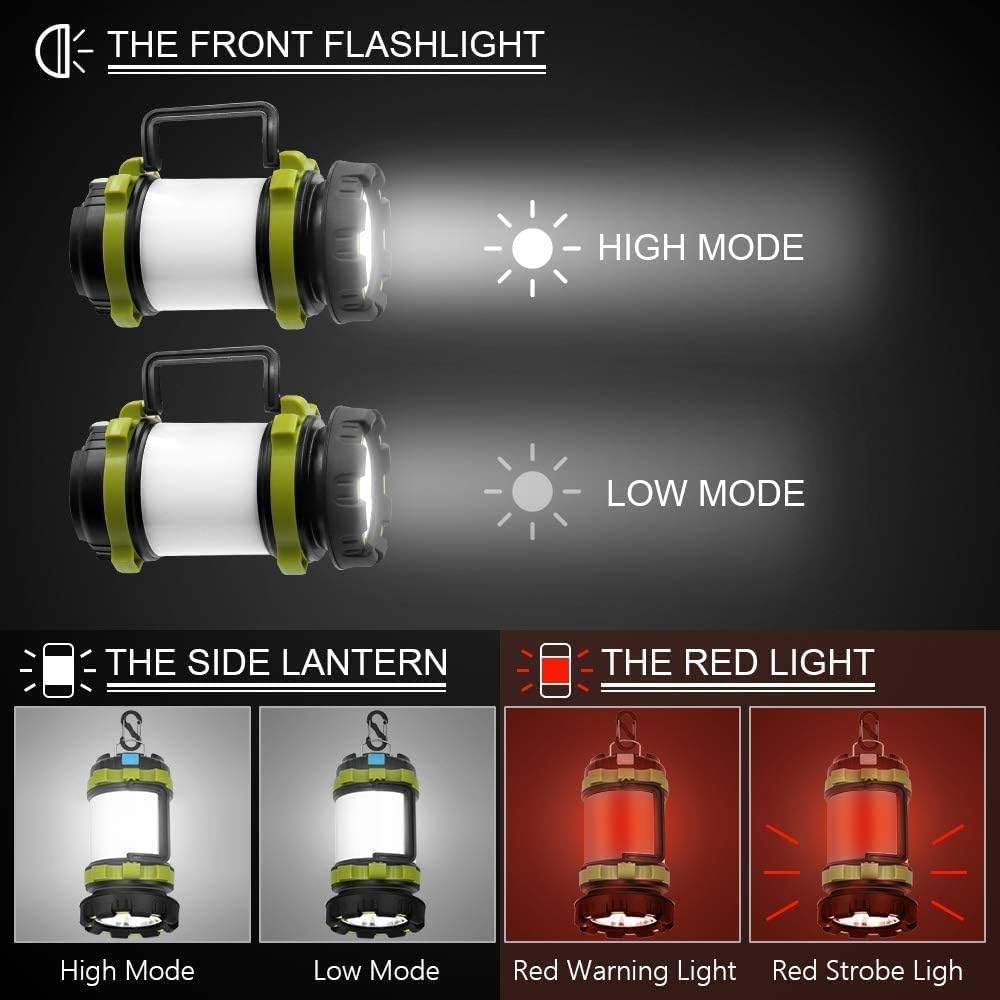 AlpsWolf Camping Lantern Rechargeable Camping Flashlight 4000mAh Power Bank,6 Modes, IPX4 Waterproof, Led Lantern Camping, Hiking, Outdoor Recreations, USB Charging Cable Included: Sports & Outdoors