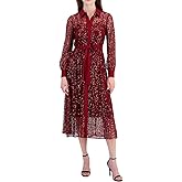 Anne Klein Womens Mixed Media A-line Shirt Dress