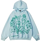 Aelfric Eden Mens Graphic Oversized Hoodie Cartoon Character Print Streetwear Casual hoodies y2k Hooded Sweatshirt