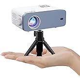 Mini Projector, VOPLLS 1080P Full HD Supported Video Projector, Portable Outdoor Home Theater Movie Projector, 50% Zoom, Comp
