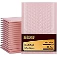 K&MJ 4x8 Bubble Mailer,50 Pc,Sakura Pink Bubble Mailers for Small Business,Padded Envelopes,Tear-Proof Self-Seal Thickened Bubbles Shipping Bags,for Packaging Jewelry,Makeup,Electric Product ect