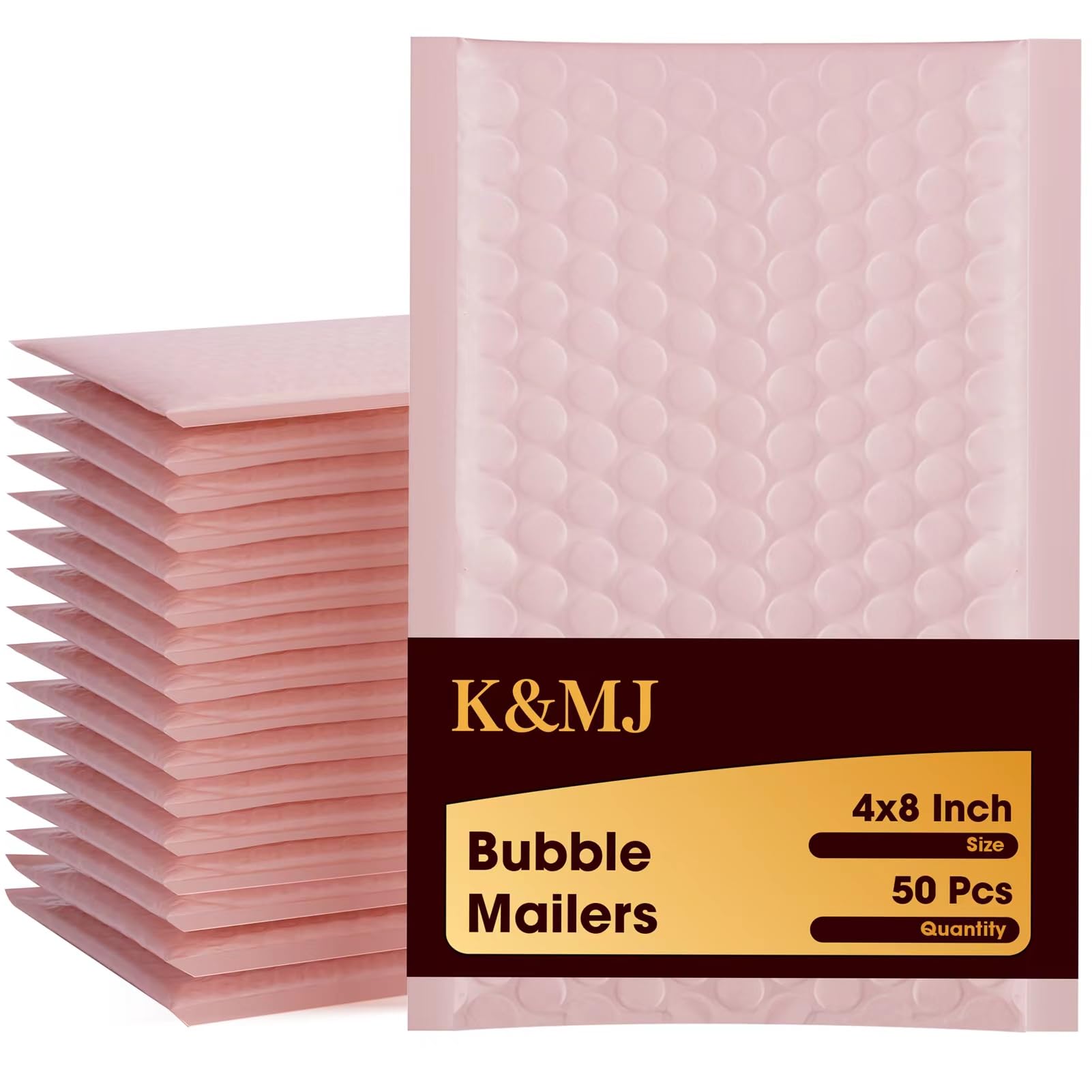Photo 1 of K&MJ 4x8 Bubble Mailer,50 Pc,Sakura Pink Bubble Mailers for Small Business,Padded Envelopes,Tear-Proof Self-Seal Thickened Bubbles Shipping Bags,for Packaging Jewelry,Makeup,Electric Product ect