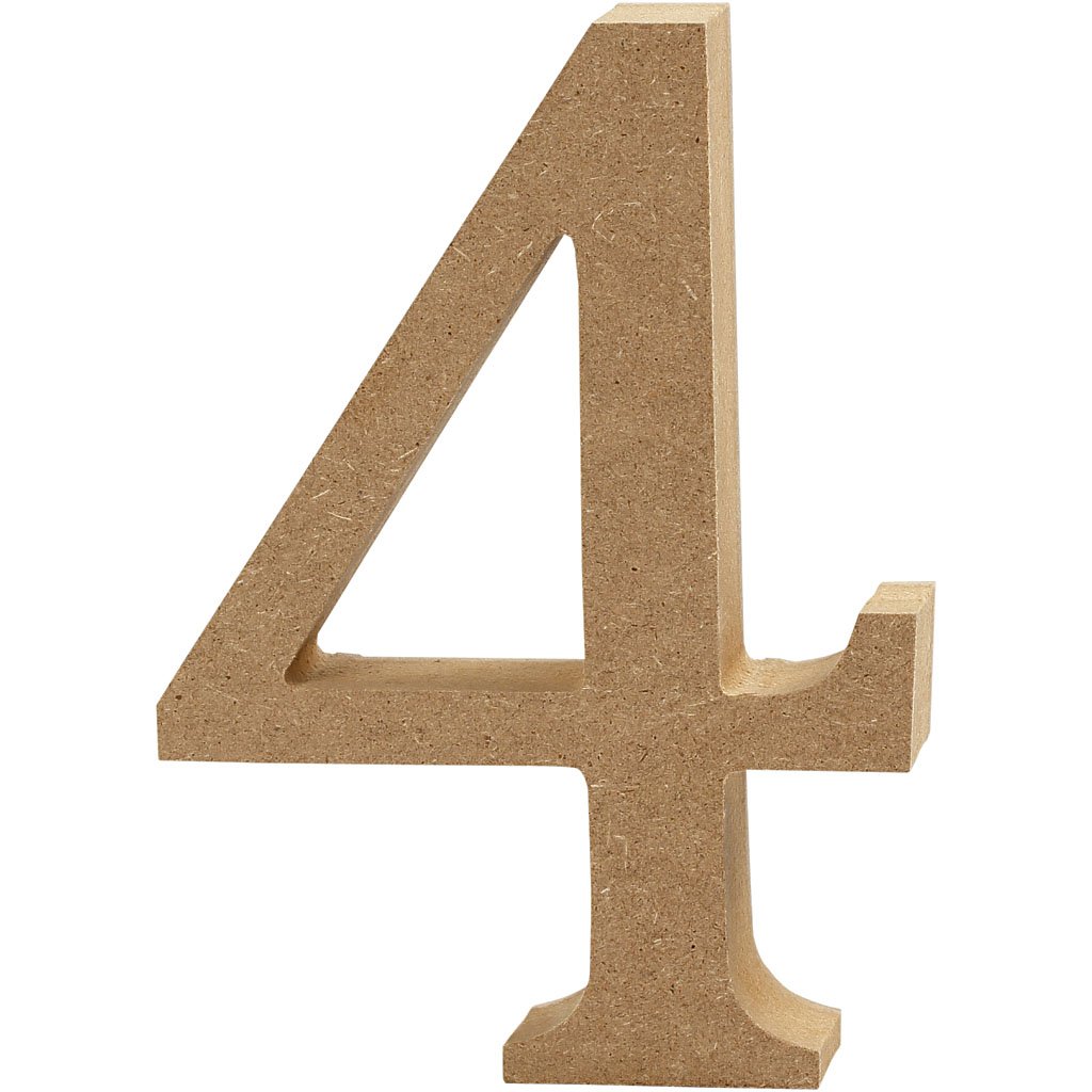 Creativ 56342"4" MDF Number, Brown, 13 x 2 cm