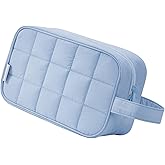 Narwey Puffy Travel Toiletry Bag for Traveling Women Girl, Travel Bag for Toiletries, Cute Travel Makeup Bag Organizer, Quilted Cosmetic Bag Make Up Skincare Medicine Bags