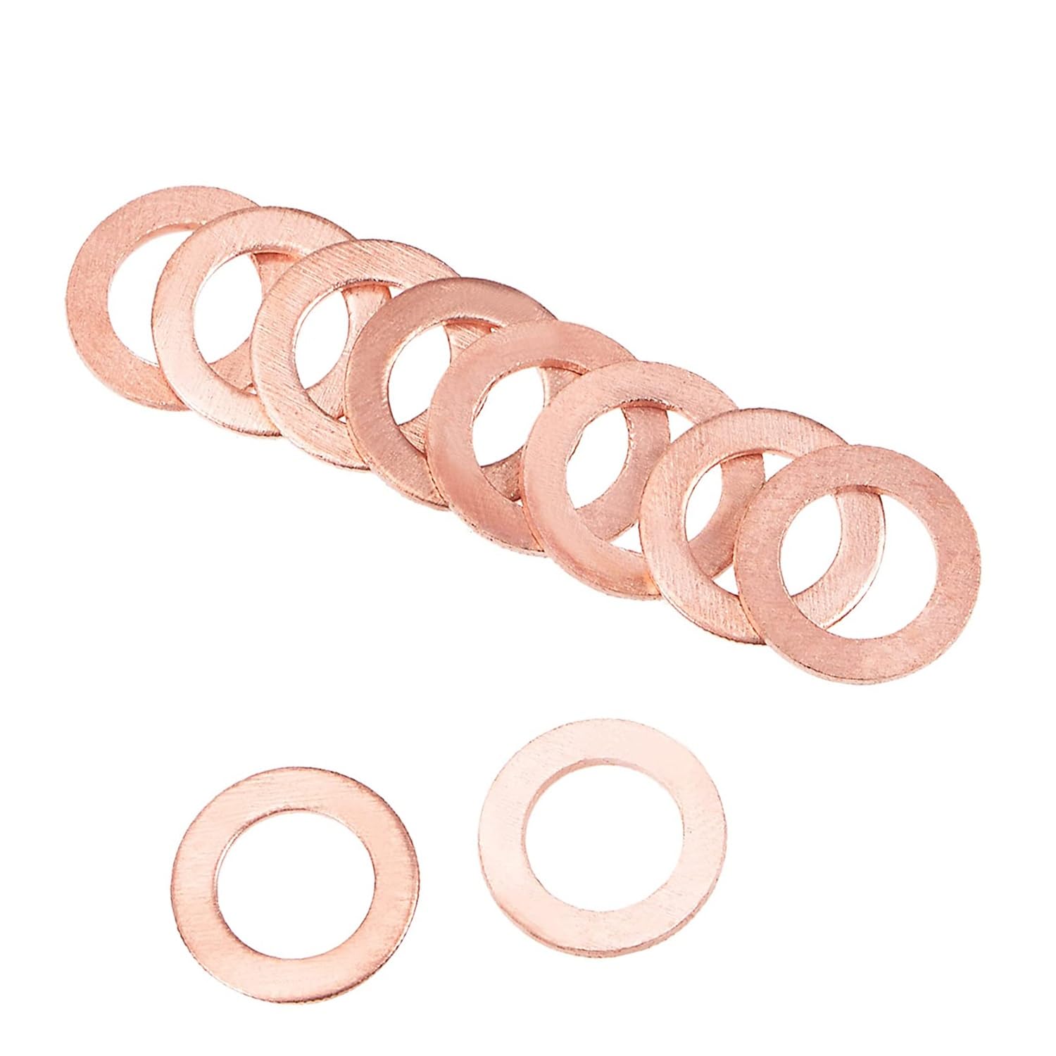 50 Pcs Metric M8 x 13mm x 1mm Copper Flat Washer Sealing Ring for Screw Bolt Nut