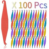 100 Pack Braces Rubber Band Tool Dental Elastic Rubber Bands Placers for Braces Disposable Plastic Orthodontic Elastic Placer