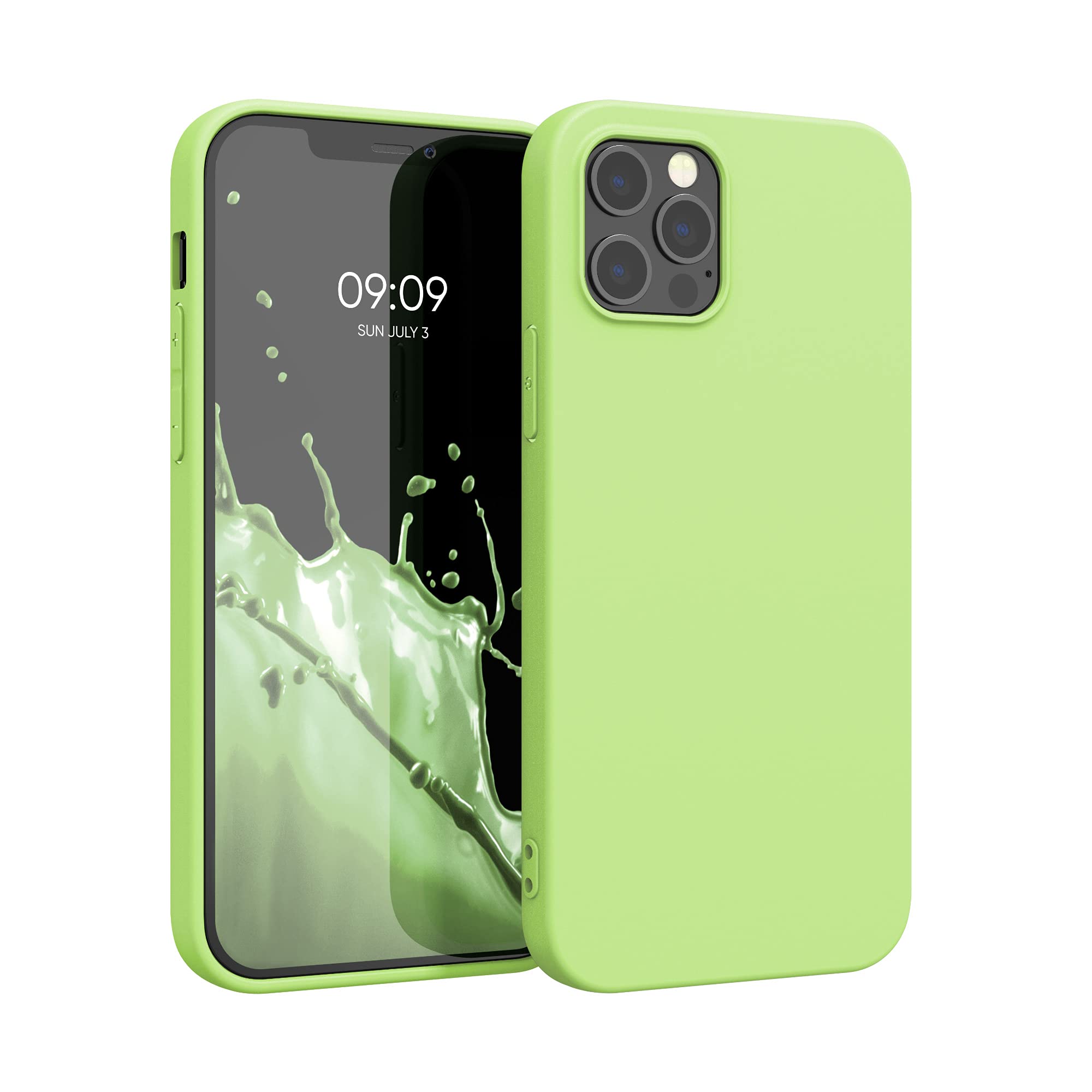 kwmobile Case Compatible with Apple iPhone 12 Pro Max Case - Soft Slim Protective TPU Silicone Cover - Green Tomato