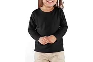 Haloumoning Toddler Baby Girls Long Sleeve T Shirt Little Kids Fall Crew Neck Tops Casual Tees 3-10 Years