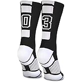 ChalkTalkSPORTS Custom Team Socks | Choose Your Number | Youth & Adult Performance Socks - Black