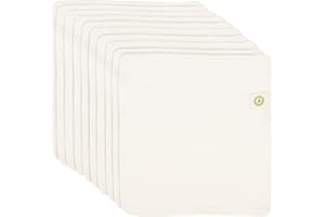 ORGANIC COTTON MART Organic Cotton Reusable Baby Wipes - 10 Pack, Washable, Unbleached, Undyed, All-Natural, Toxic-free White Muslin Washcloths - Soft and Gentle Cotton Cloth Gauze Weave Wash Cloth for Newborn - 10 Pack