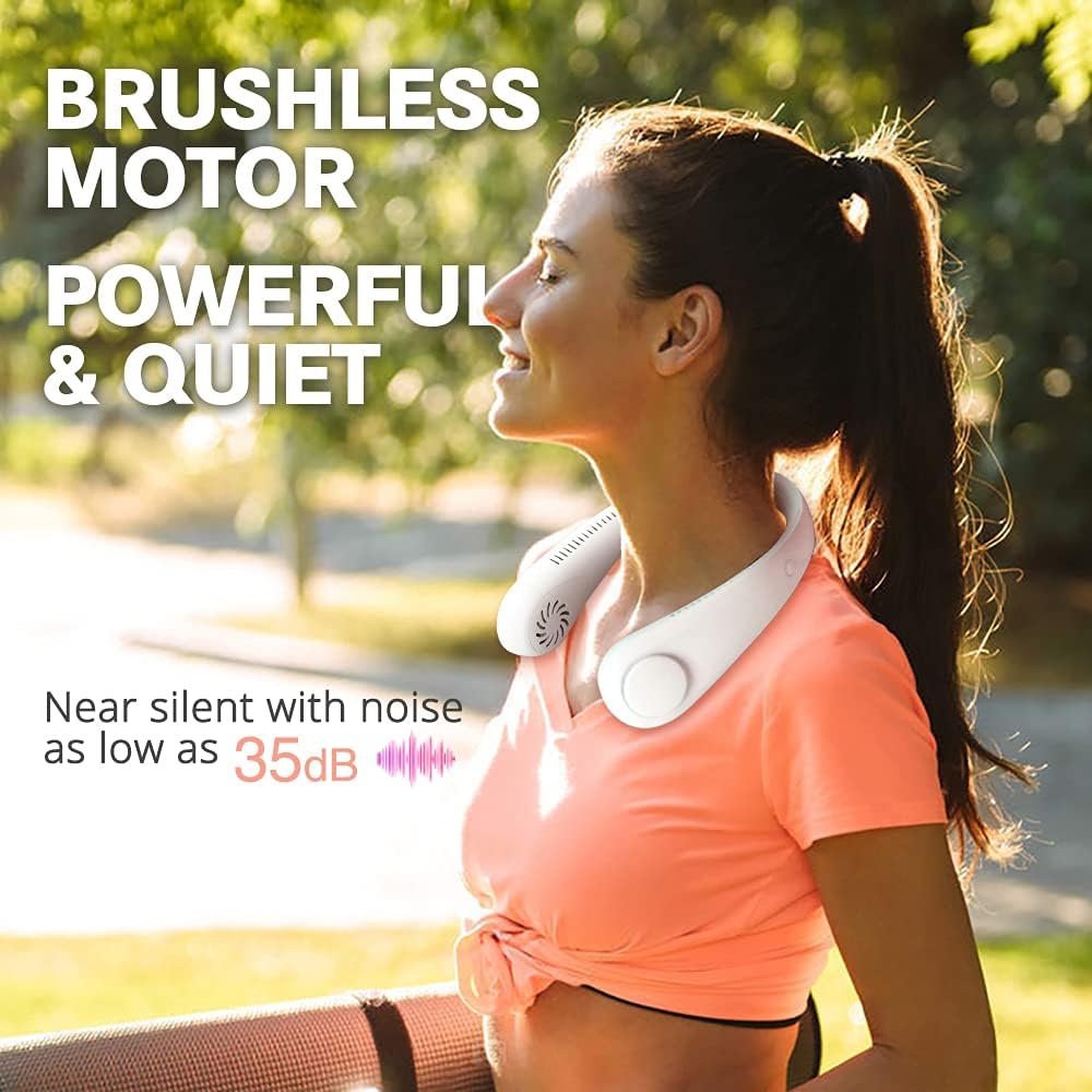 Portable Neck Fan, Hands Free Bladeless Fan, 4000 mAh Battery Operated USB Rechargeable Wearable Neck Fan, Headphone Design Personal Cooling Fan, 3 Speeds: Kitchen & Dining