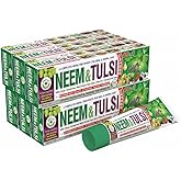 Pack of 6 - Organic Neem Tulsi 10 in 1 Fluoride Free Toothpaste - Neem, Clove, Black Seed, Cardamon, Aloe Vera, Tea Tree Oil, Miswak, Clove - Herbal Blend - 7.05 oz