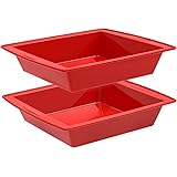 Silicone Square Cake Pan, 8"x8" Baking Pan, Brownie Pan - Set of 2 - SILIVO Nonstick Silicone Cake Molds , Silicone Baking Mo