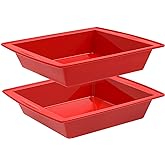 SILIVO 8 inch Square Cake Pans(2 Pack), 8x8 Baking Pan, Nonstick Silicone Cake Molds for Brownie, Cornbread and Cake
