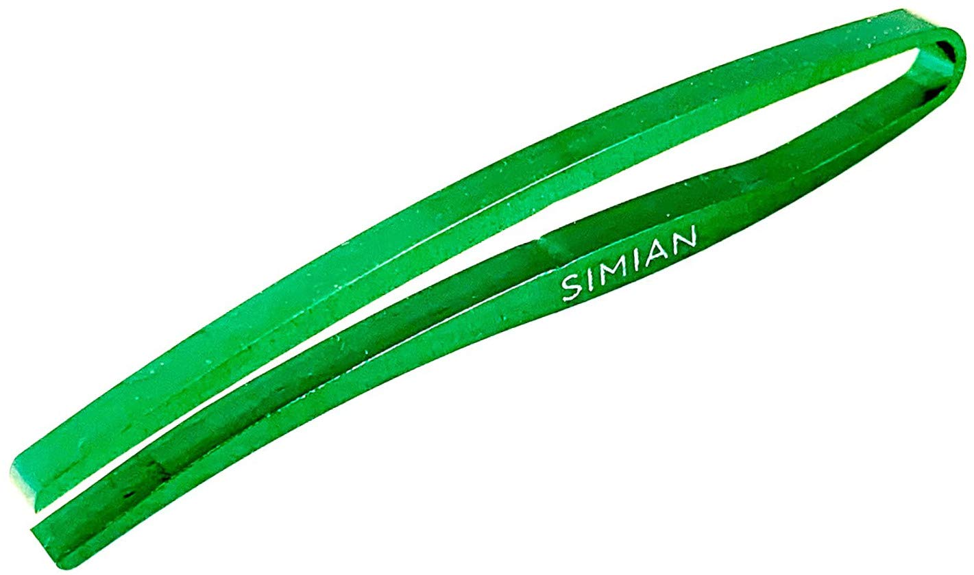 SIMIAN Slim Tweezers - Precision Tweezers Professional Quality Made in Japan for Eyebrow Eyelash Women and Men (Green)