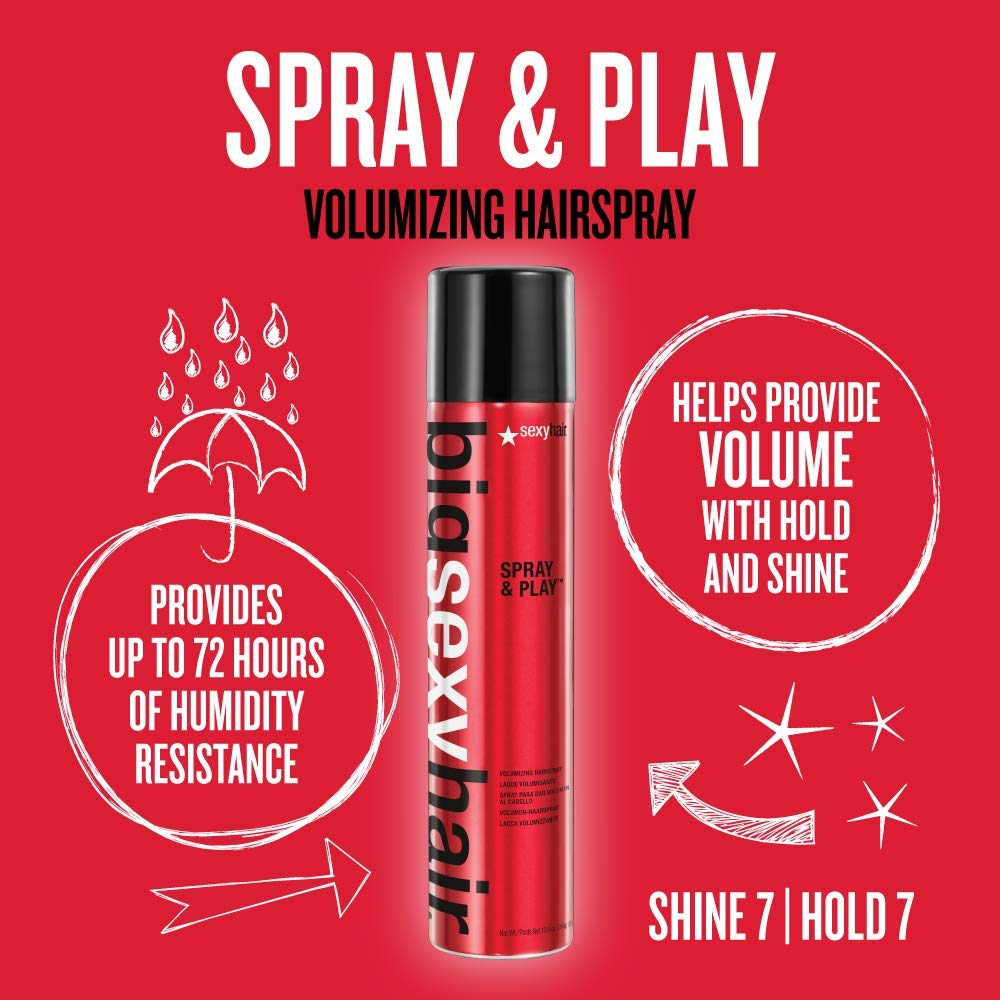 SexyHair Big Spray & Play Volumizing Hairspray, 10 Fl Oz: Premium Beauty