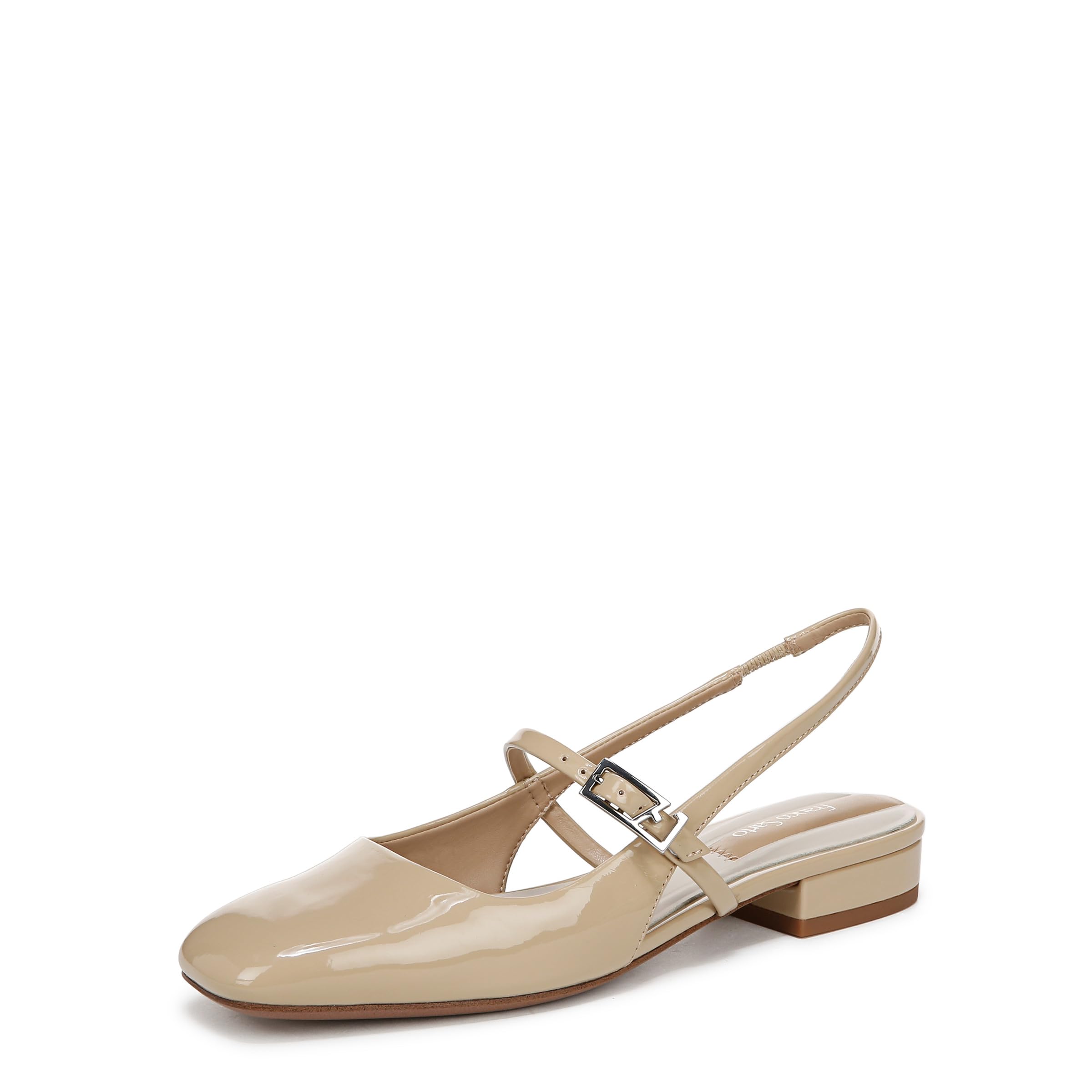 Franco Sarto Womens Destin Ballet Flat Modern Taupe Patent 9.5 W
