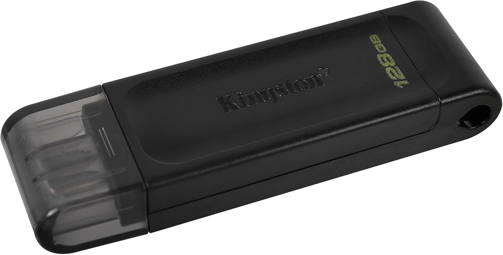 Kingston DataTraveler 70 DT70 128GB USB-C Flash Drive USB 3.2 Gen 1 Black