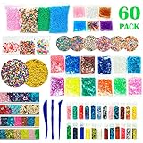 RockTown Toys Slime Supplies Kit Stuff - 60 PCS Foam Beads & Balls, Glitter, Fruit Slices, | Add Ins for Slime & Floam | Supply Kit for Slime Parties | Fun & Educational for Boys & Girls