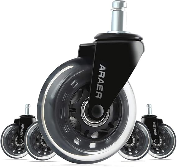 Office Chair Caster Wheels Replacement Set of 5 Heavy Duty Safe All