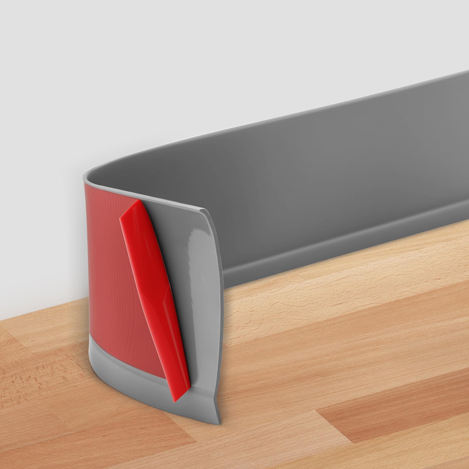 Photo 1 of POPAKAN Flexible Baseboard Molding Trim 4" x 50 ft, Self-Adhesive Vinyl Wall Base Cove Base, Peel and Stick Rubber Wall Base Molding Trim - Gray