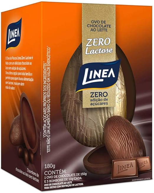 Ovo de Páscoa Linea de Chocolate ao Leite Zero Açúcar 180g Sem Lactose