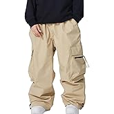 SnowElve Mens Baggy Cargo Ski Pants Super Baggy Snowboard Snow Pant Women Insulated Loose Pant Sports Waterproof