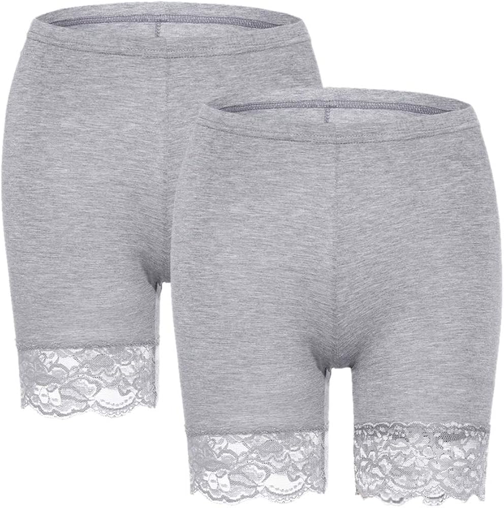 legging shorts with lace trim