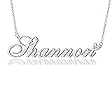 AOLO Shannon Heart Name Necklace Silver Stainless