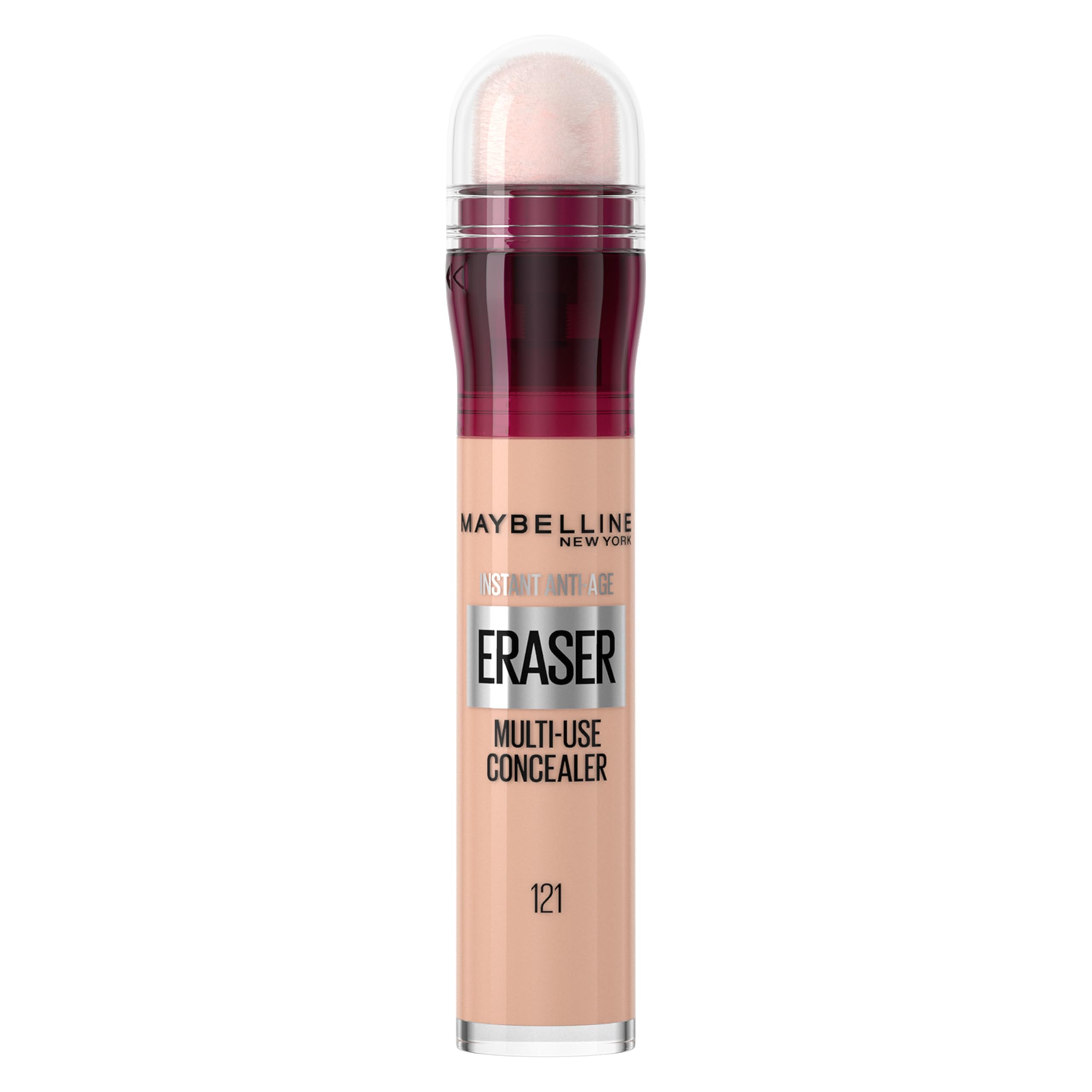 Maybelline Instant Anti-Age Eraser Eye Concealer for Face, Dark Circles, Blemish & Fine Lines Concealer, Full Coverage, Dermatologist Tested, Suitable for Sensitive Skin, Shade: 121 Light Honey