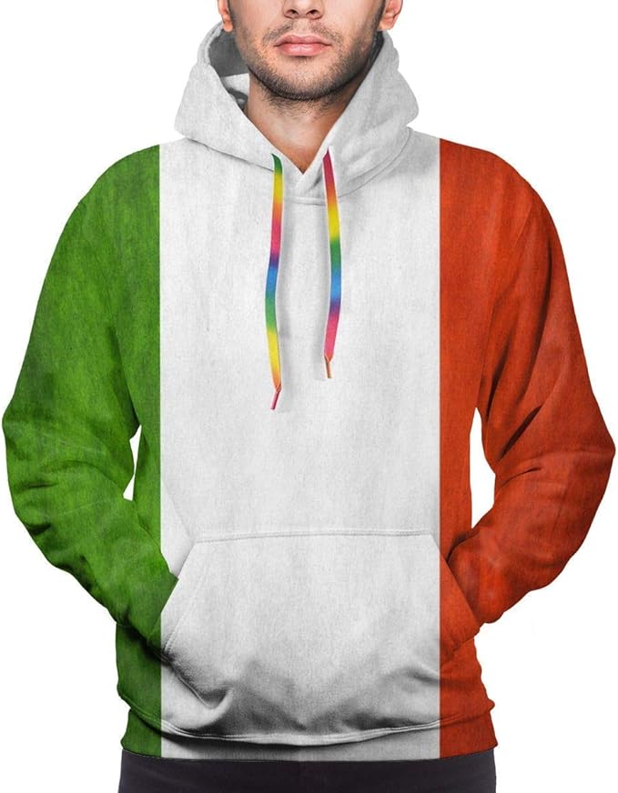 Mens Fashion Hoodies Italian Flag Sweatshirts with Pocket Amazon.co.uk