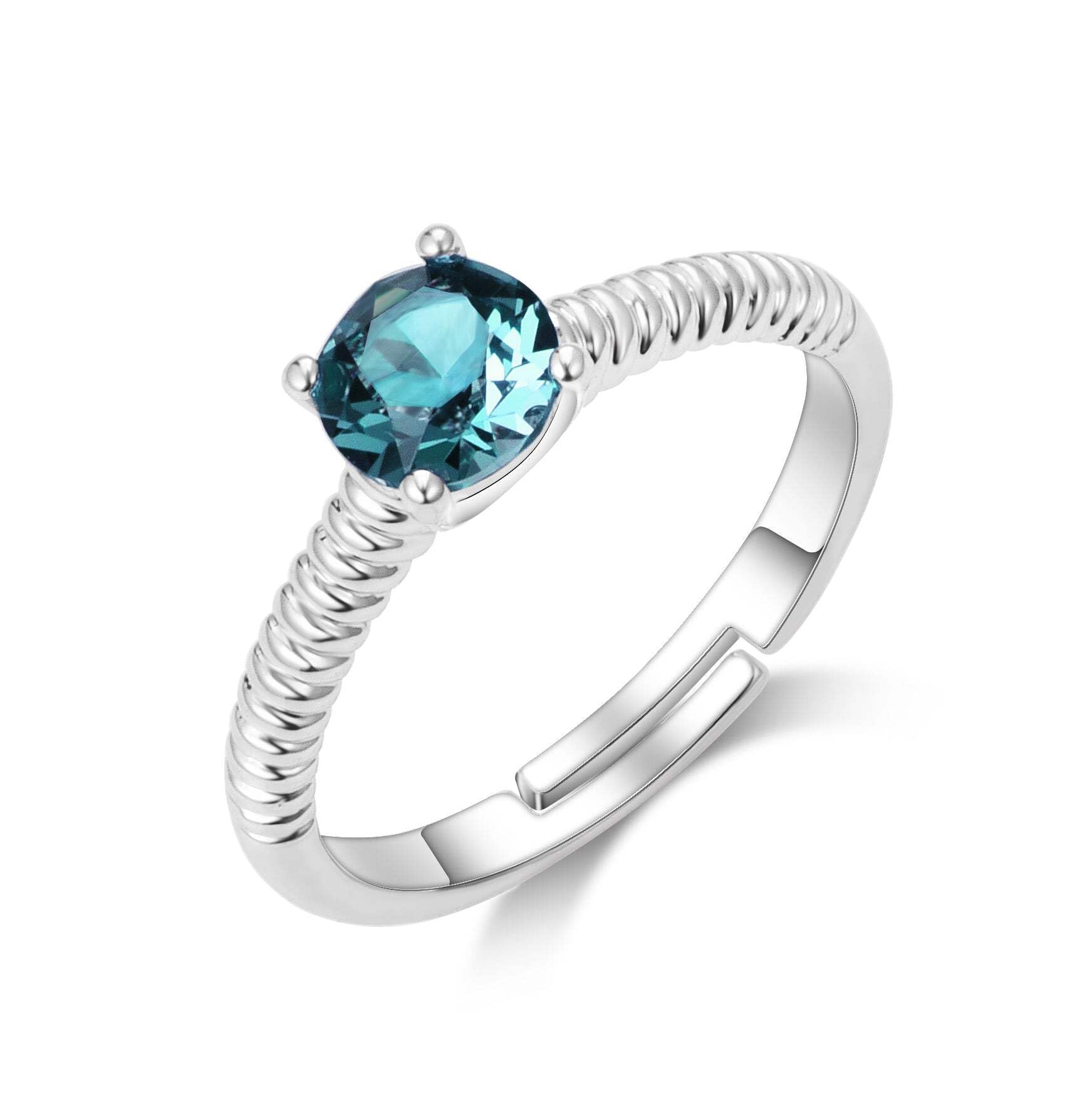 Philip Jones Green Adjustable Crystal Ring Created with Zircondia® Crystals