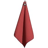 Dragon tiger Magnetic Golf Towel – 23.6"x15.7" Microfiber Waffle Weave with Magnet & Carabiner, Ultra Absorbent for Clubs, Bags & Carts, (Red)