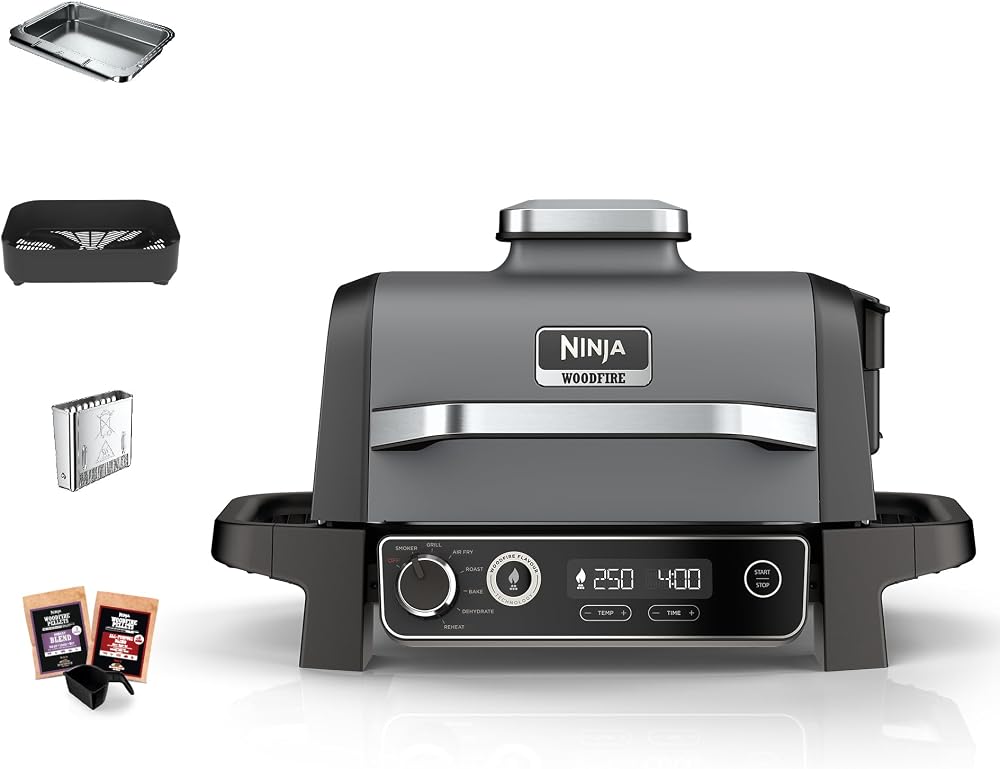 Ninja Woodfire Electric BBQ Grill & Smoker 7 in 1 Outdoor Grill Air Fryer