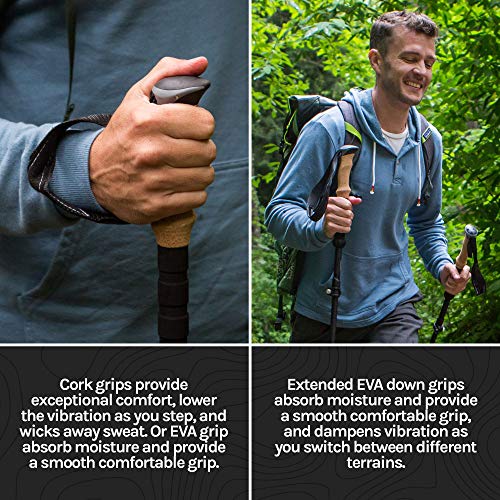 image for Cascade Mountain Tech Carbon Fiber Adjustable Trekking Poles - Lightwe