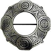 AAR Celtic Knot Antique Finish Fly Plaid Piper Brooch for 3" Diameter Kilt