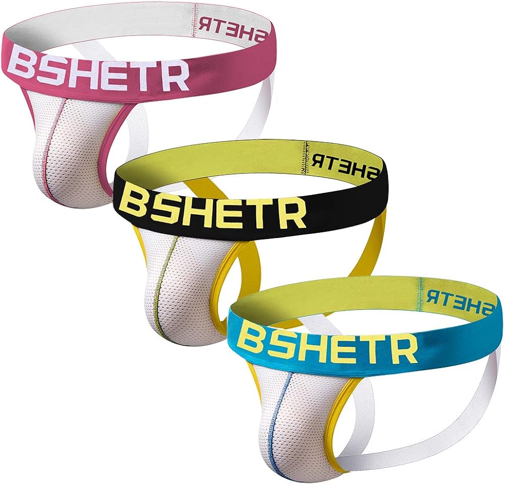 BSHETR Men's Jockstrap Athletic Supporters Underwear Multipack, Sexy