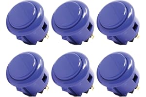 Sanwa 6 pcs OBSF-30 Original Push Button 30mm - for Arcade Jamma Video Game & Arcade Joystick Games Console (Dark Blue), Use for Arcade Game Machine Cabinet S@NWA