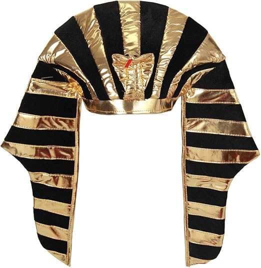 Amazon King Tut Egyptian Plush Costume Hat Headdress Headpiece For