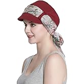 Alnorm Breathable Cotton Hat and Scarf Set Chemo Headwear for Women