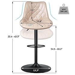 Waleaf Bar Stools Set of 2, Adjustable Counter