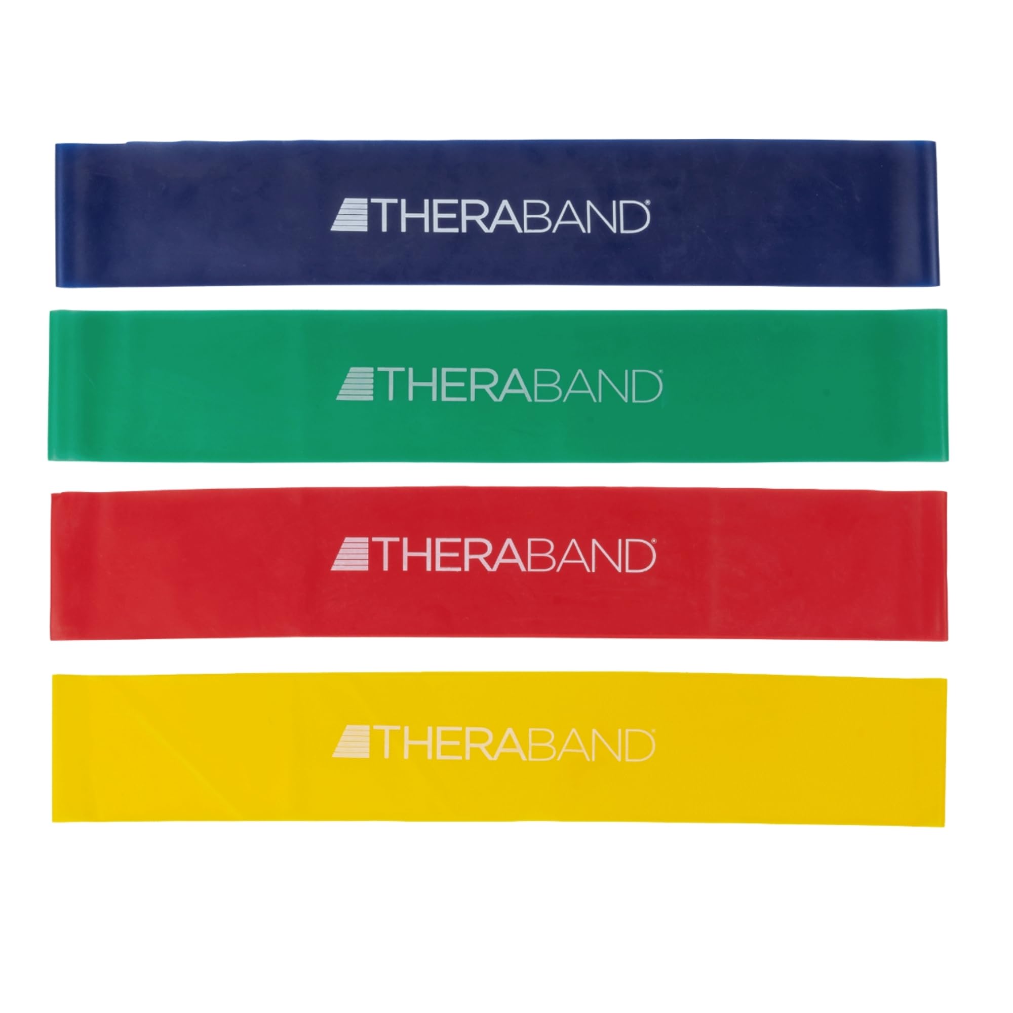 Photo 1 of ***MISSING 2 -SELLING AS INCOMPLETE SET *** THERABAND Resistance Band Loop Set, Pack of 2, 18" Color Coded Exercise Bands from Beginner to Advanced Levels, for Strength, Stretching, Home Workouts, Pilates, Physical Therapy, For Men and Women